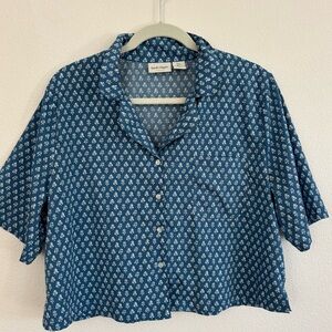 Haute Hippie button up short sleeve blouse